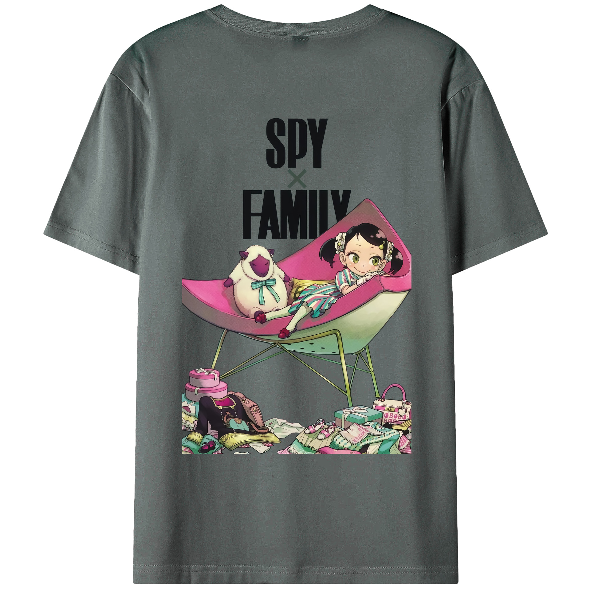 （画像用） SPY×FAMILY间谍家家酒 綿100％ メンズ半袖Tシャツ（バックプリント） 通気性